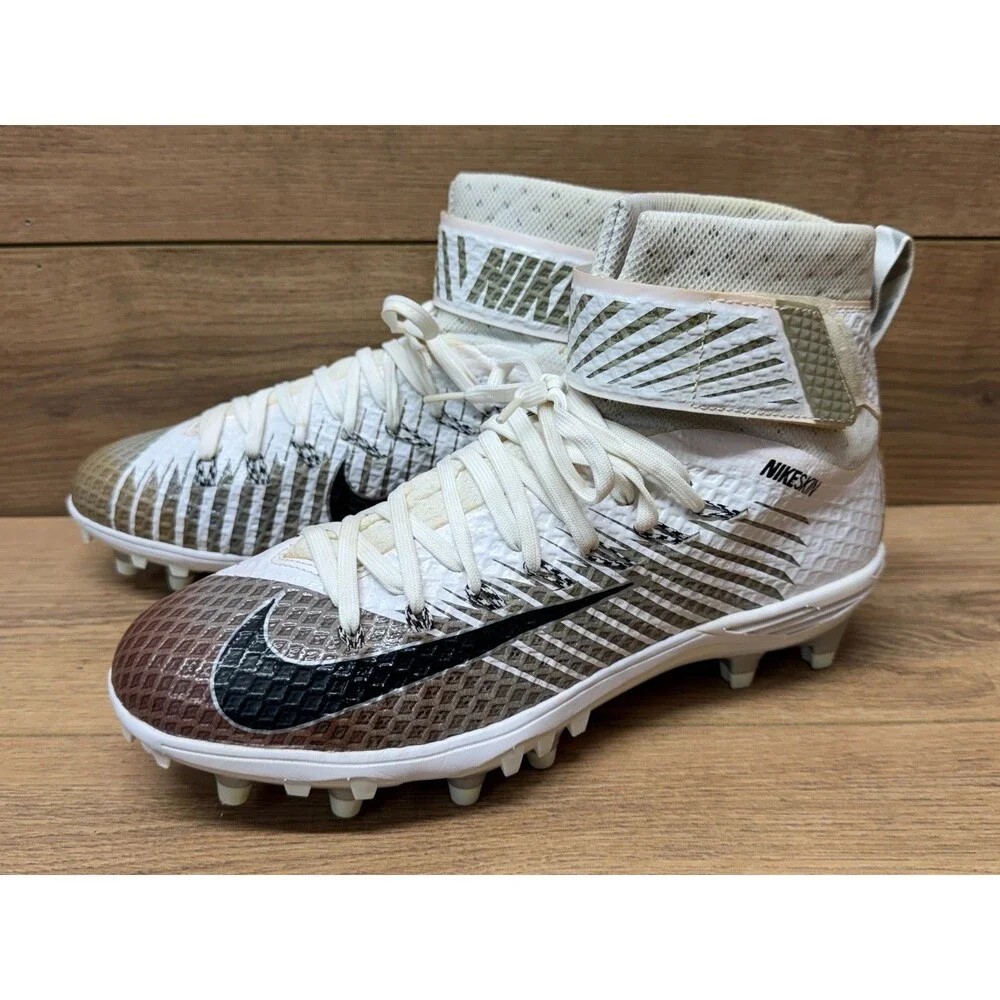 Nike Lunarbeast Elite TD Football Cleats Men's Size 9 White Silver 779422-100